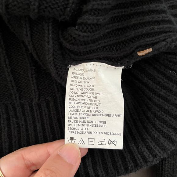 Timberland Men’s Ribbed Knit Cotton Sweater – Navy w/ Stripe Detail – Size M - Picture 6 of 6